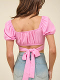 Back Tie Corset Top || Pink