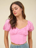 Back Tie Corset Top || Pink