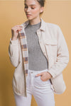 Corduroy Reversible Button Down Jacket || Cream