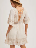 V-Neck Lace Dress || Shell