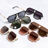 Geometric Shape Thin Frame Sunglasses || Select Colour