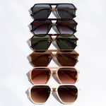 Geometric Shape Thin Frame Sunglasses || Select Colour