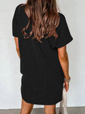 Short Sleeve T-Shirt Dress || Black