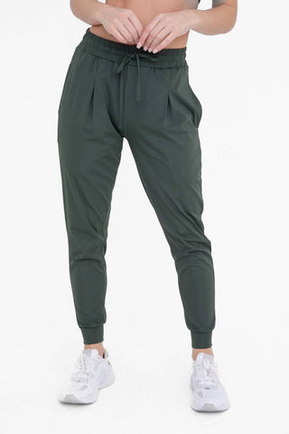Pleated Joggers || Forest Green