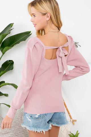 Back Bow Pullover || Rose
