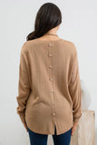 Back Buttoned Pullover || Tan