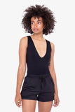 Scoop-Neck Sleeveless Bodysuit || Black